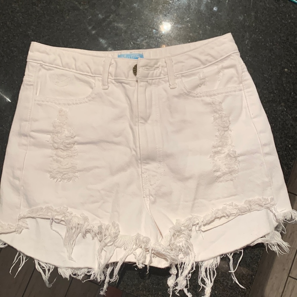 Show Me Your MuMu Wyoming high waisted shorts coco colada wash white size 27
